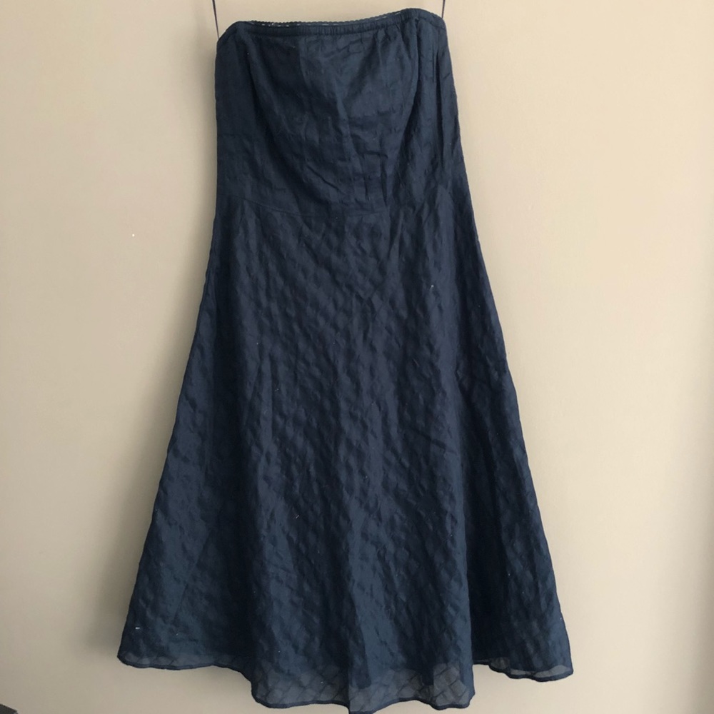 J. Crew Navy Strapless Dress
